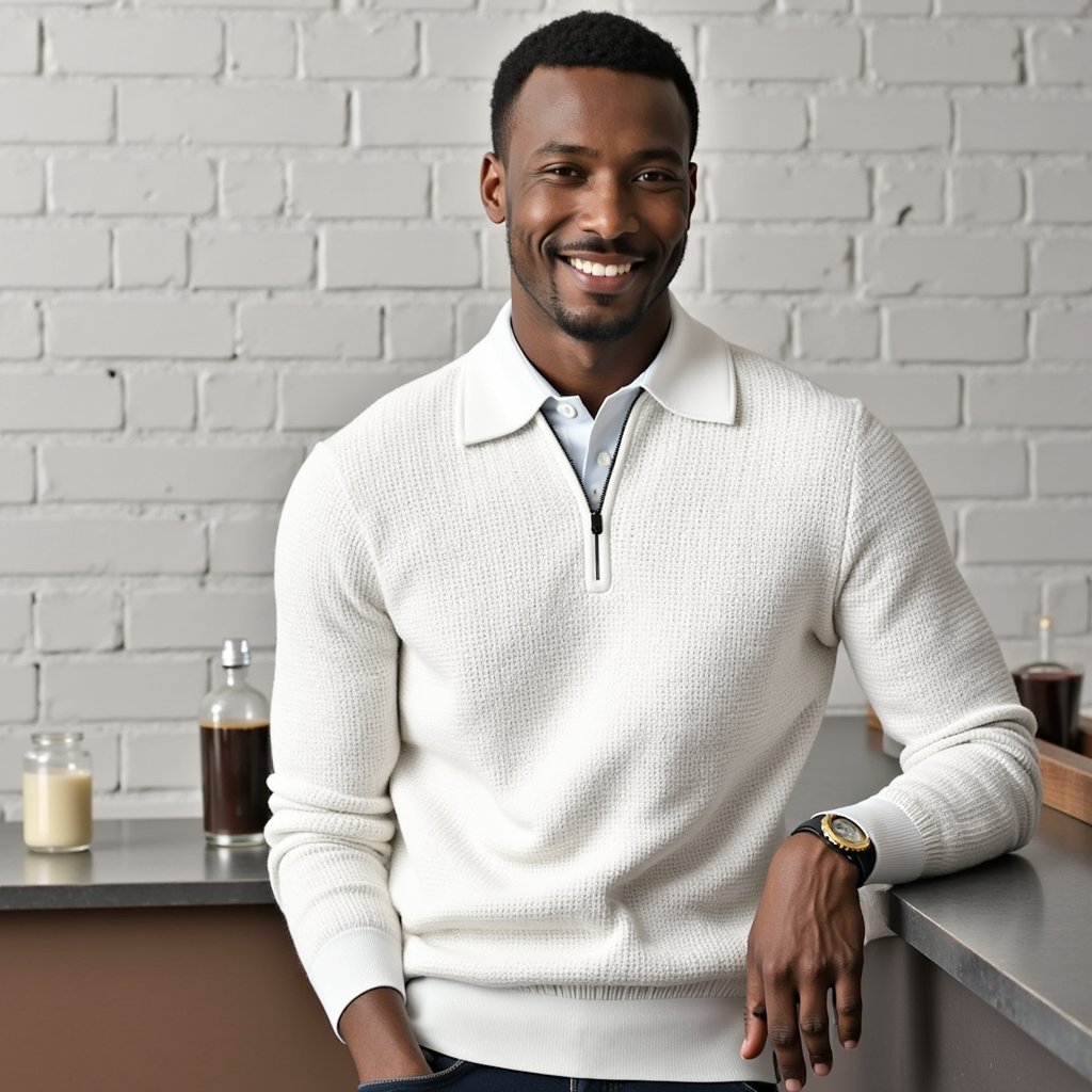 Hampton -  Waffle Half-Zip Polo