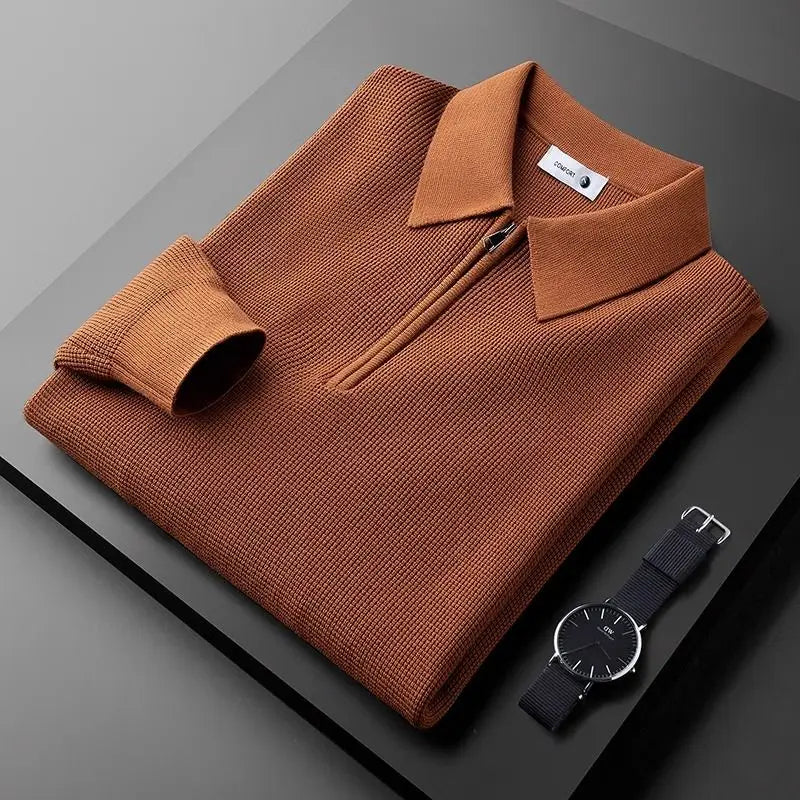 Hampton -  Waffle Half-Zip Polo