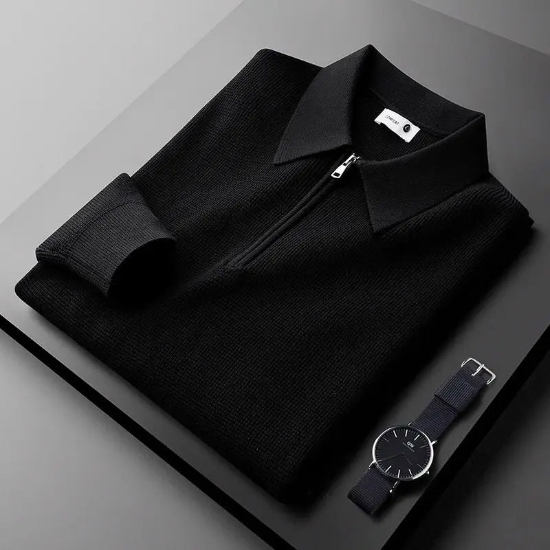 Hampton -  Waffle Half-Zip Polo